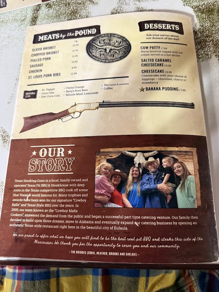 Texas Smoking guns Menu image 1